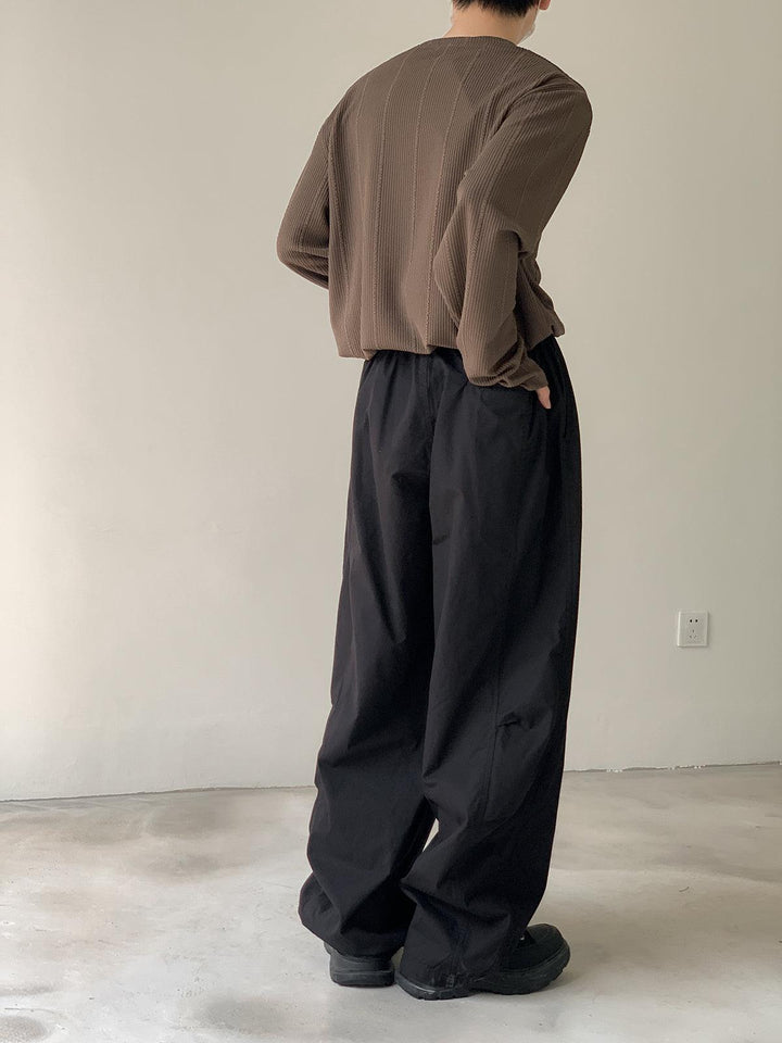 Drawstring Wide-leg Casual Pants