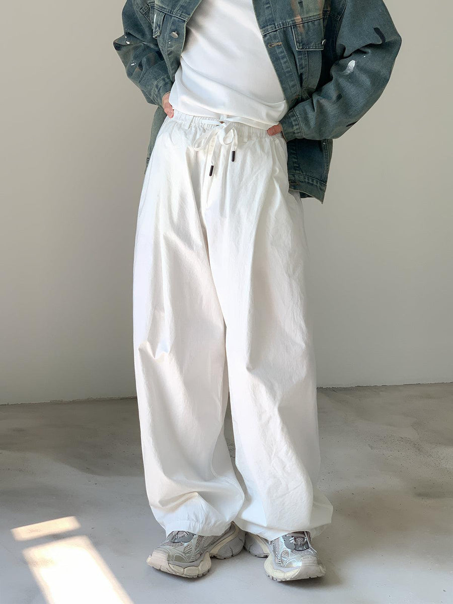 Drawstring Wide-leg Casual Pants