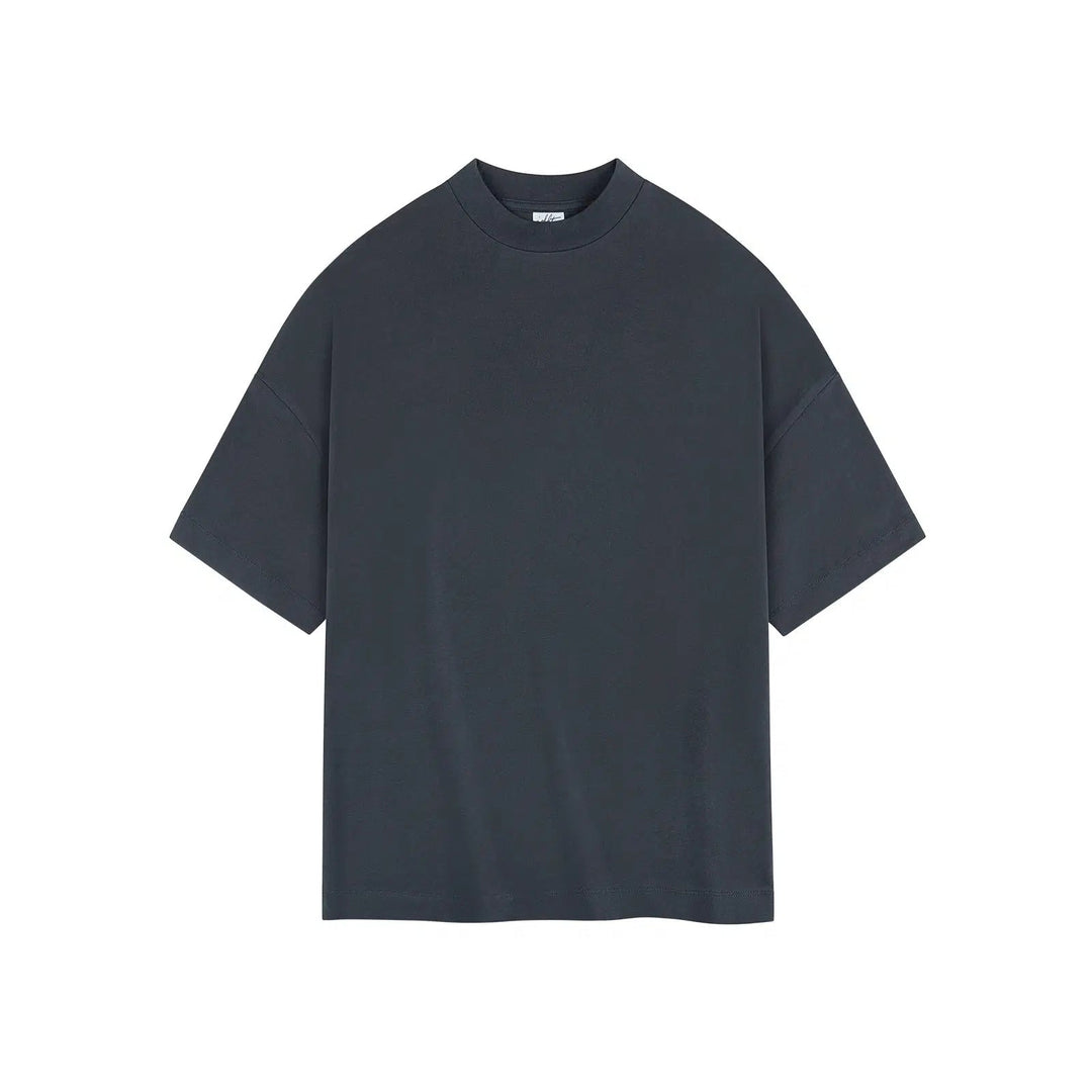 Drop Shoulder Half Turtleneck Shirt