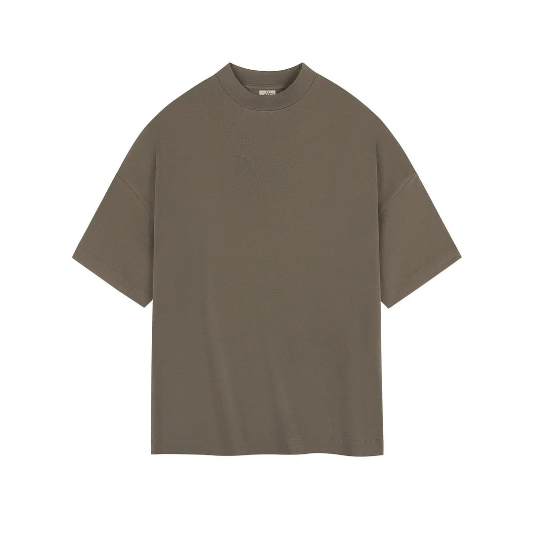 Drop Shoulder Half Turtleneck Shirt