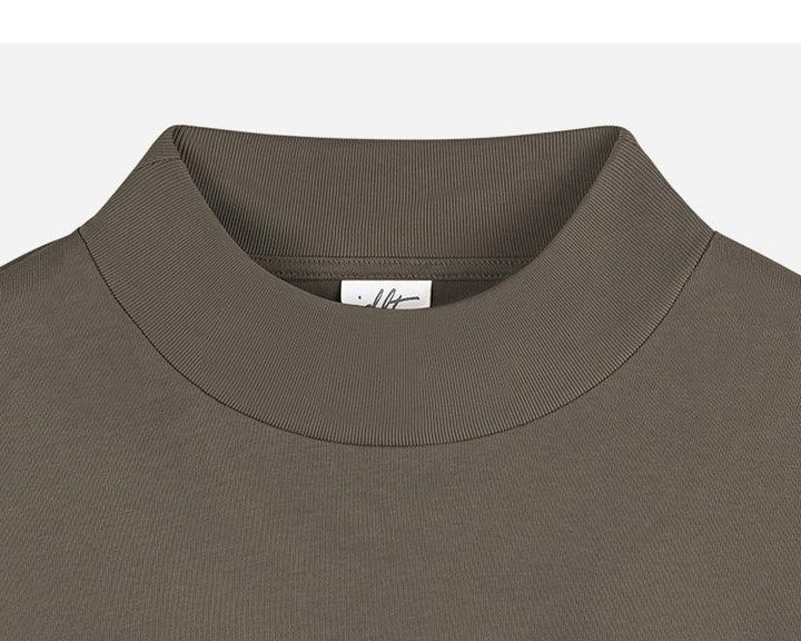 Drop Shoulder Half Turtleneck T-shirt