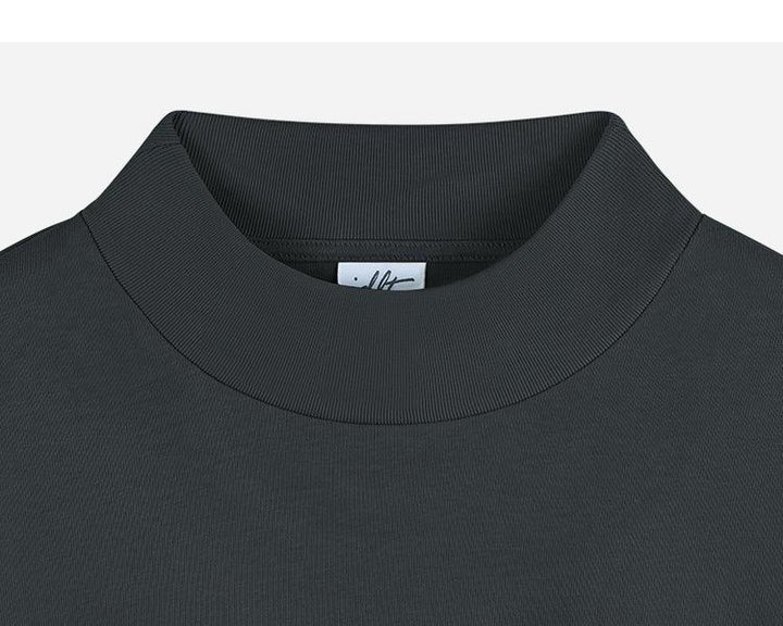 Drop Shoulder Half Turtleneck T-shirt