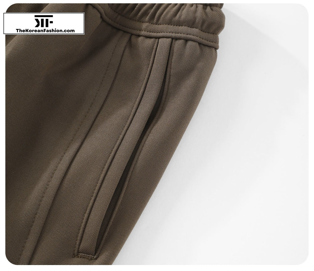 Elastic Waist Breathable Side Zip Drawstring Pants