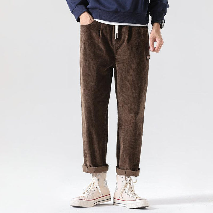 Elastic Waist Corduroy Pants