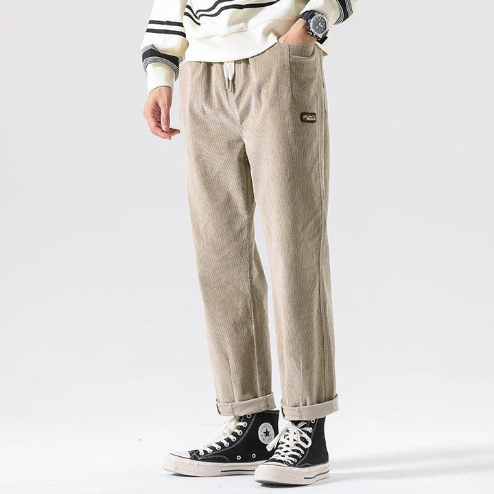 Elastic Waist Corduroy Pants