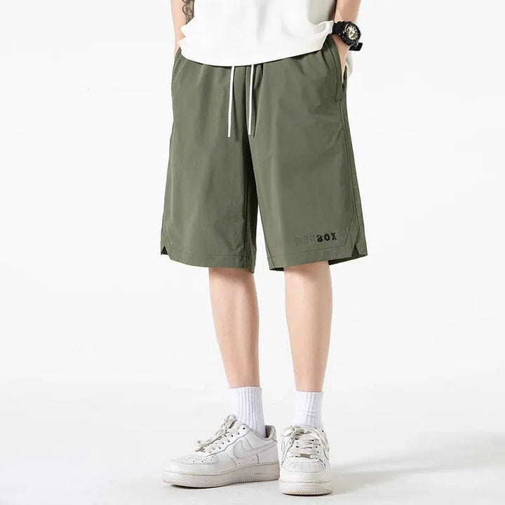 Elastic Waist Loose Sports Shorts