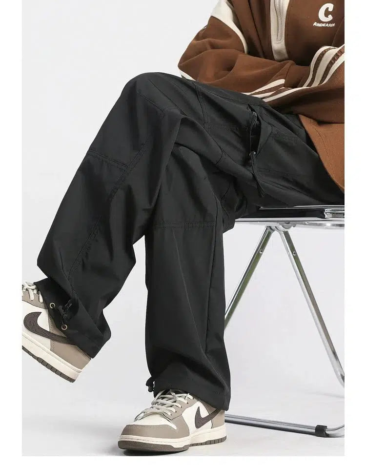 Elastic Waist Nylon Cargo Pants