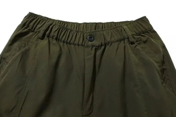 Elastic Waist Nylon Cargo Pants