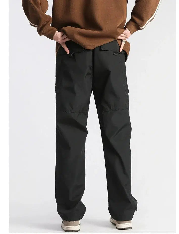 Elastic Waist Nylon Cargo Pants