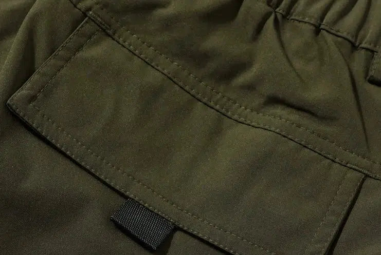 Elastic Waist Nylon Cargo Pants