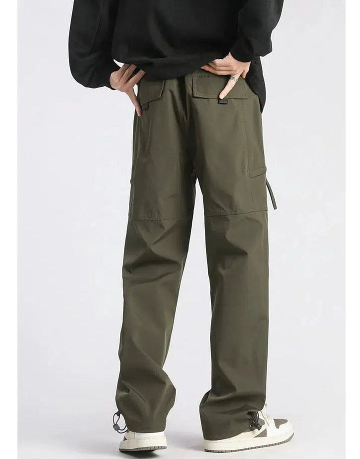 Elastic Waist Nylon Cargo Pants