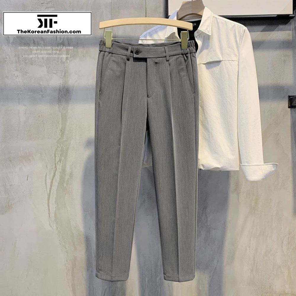 Elastic Waist Pendant Straight Pants