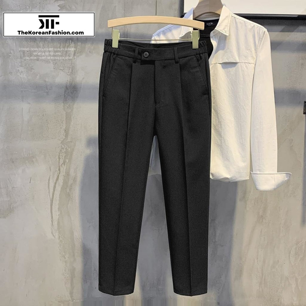 Elastic Waist Pendant Straight Pants