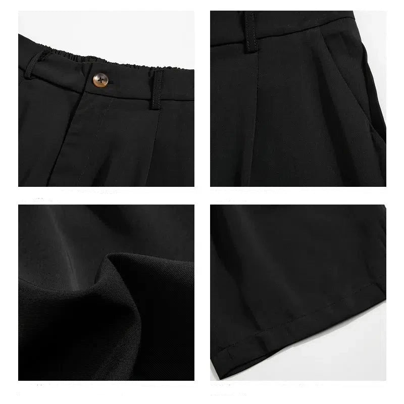 Elastic Waist Pleated Shorts