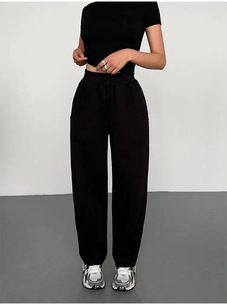 Elastic Waist Straight Leg Sweatpants