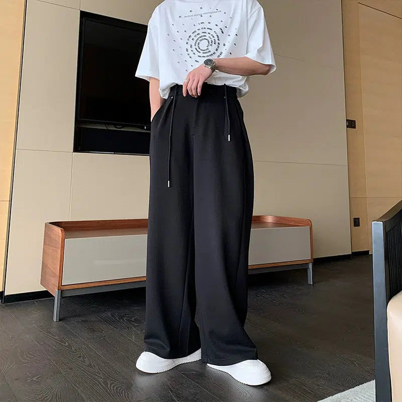 Elastic Waist Wide Leg Pants