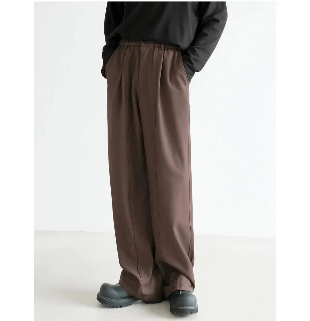 Elastic Waist Wide-Leg Pants