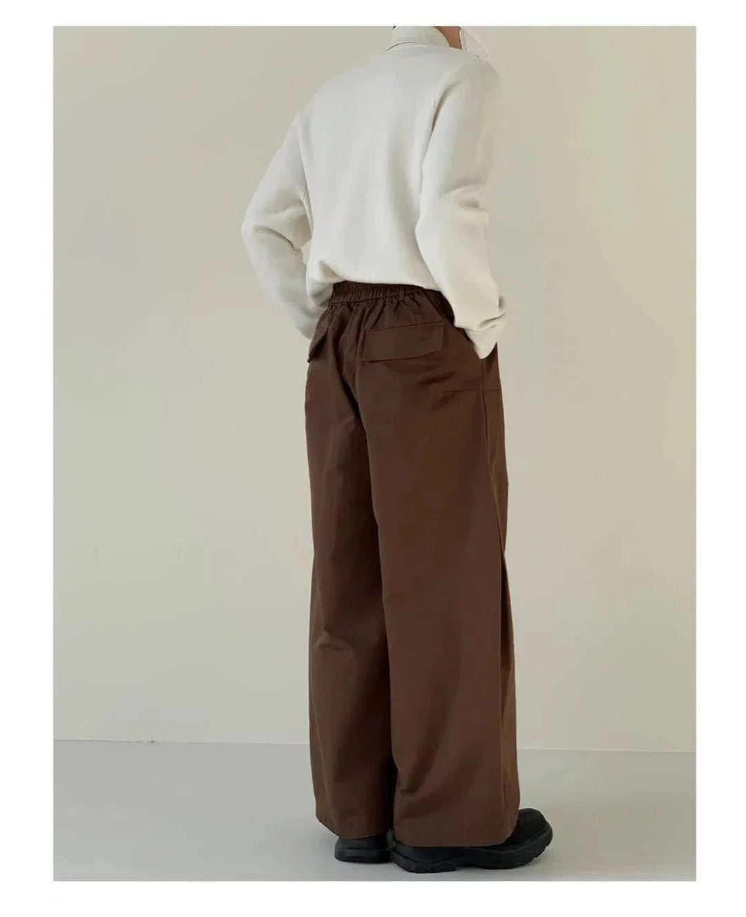 Elastic Waist Wide Leg Pants