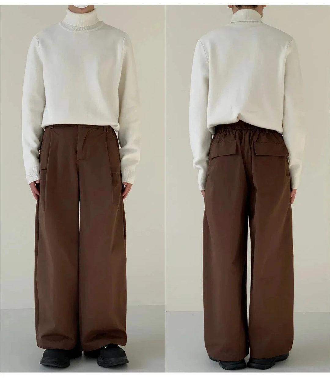 Elastic Waist Wide Leg Pants