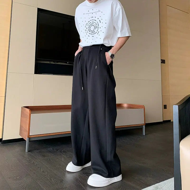 Elastic Waist Wide Leg Pants