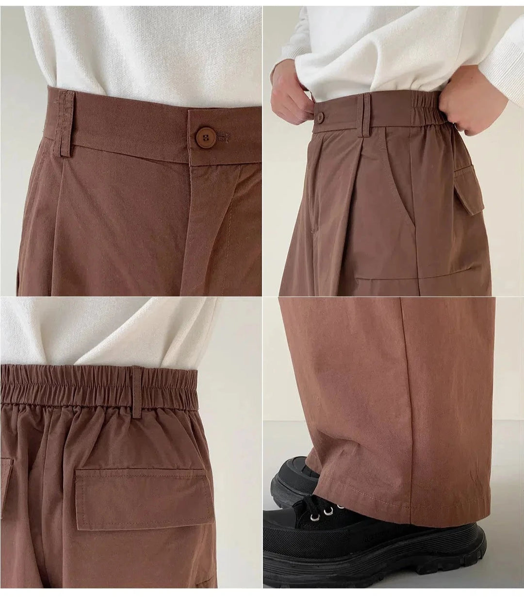 Elastic Waist Wide Leg Pants