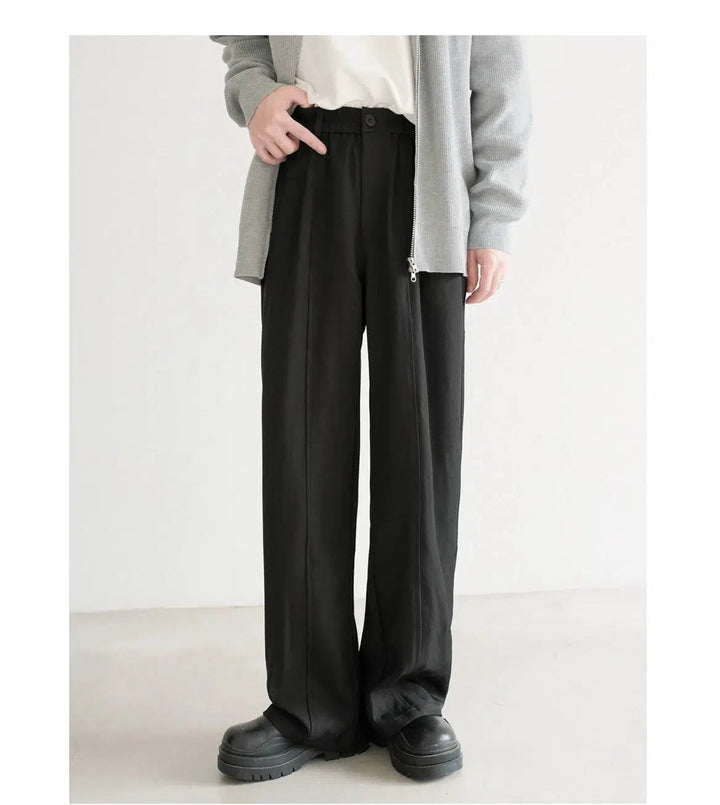 Elastic Waist Wide-Leg Pants