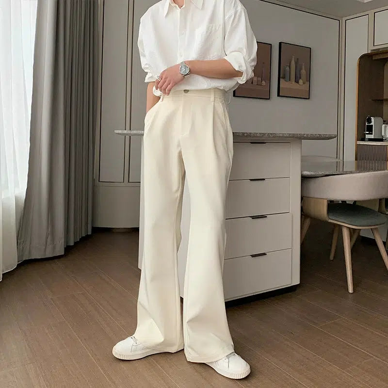 Elastic Waist Wide-leg Casual Pants