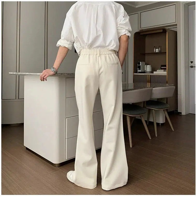 Elastic Waist Wide-leg Casual Pants