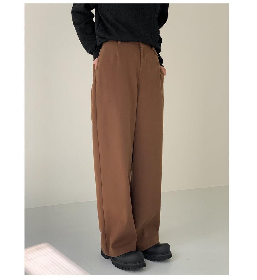 Elastic Wide-leg Woolen Pants