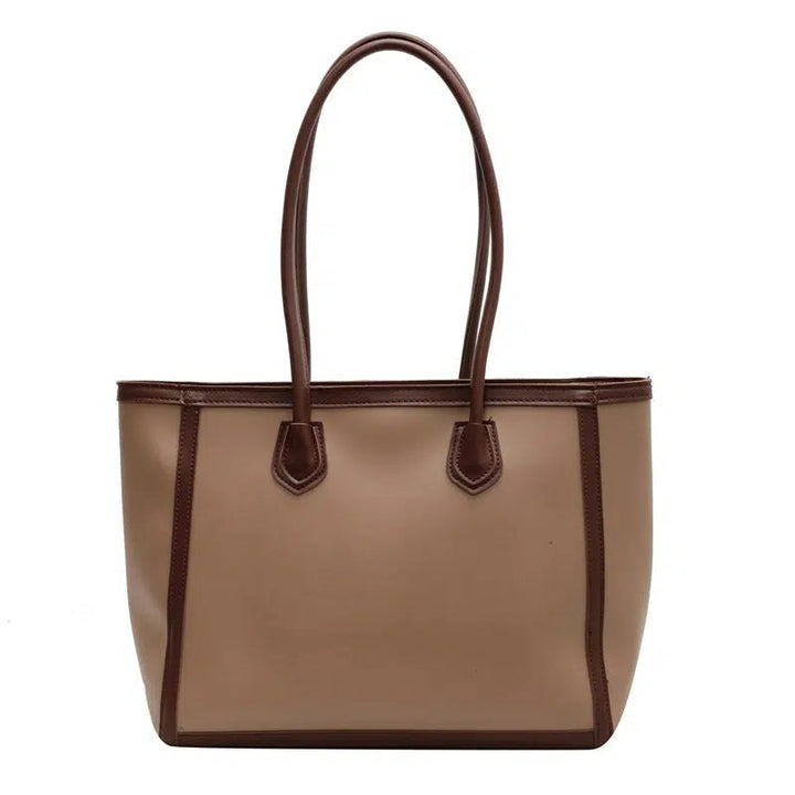 Elegant Leather Trim Tote Bag