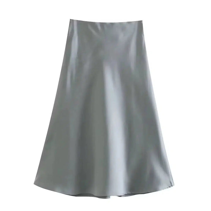 Elegant Midi Satin Skirt