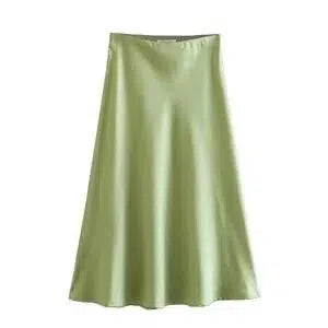 Elegant Midi Satin Skirt