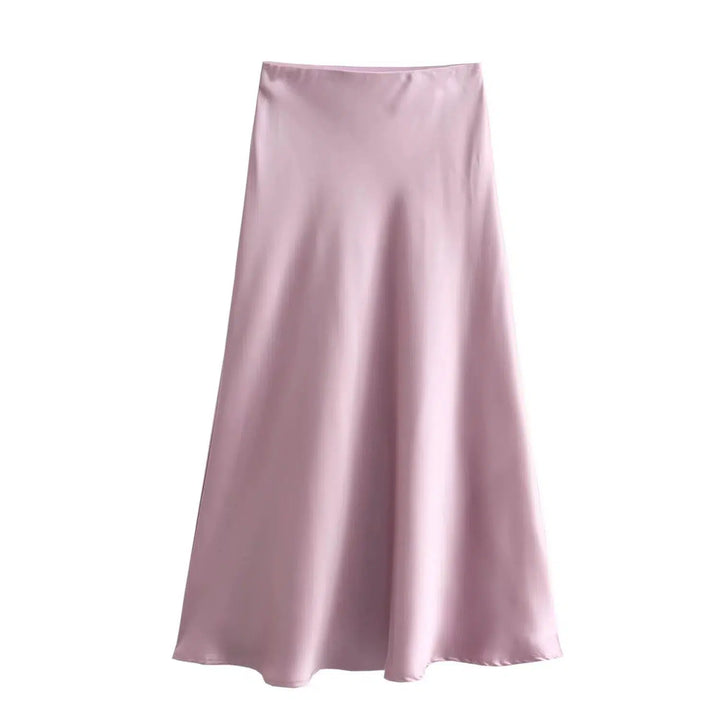 Elegant Midi Satin Skirt