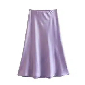 Elegant Midi Satin Skirt