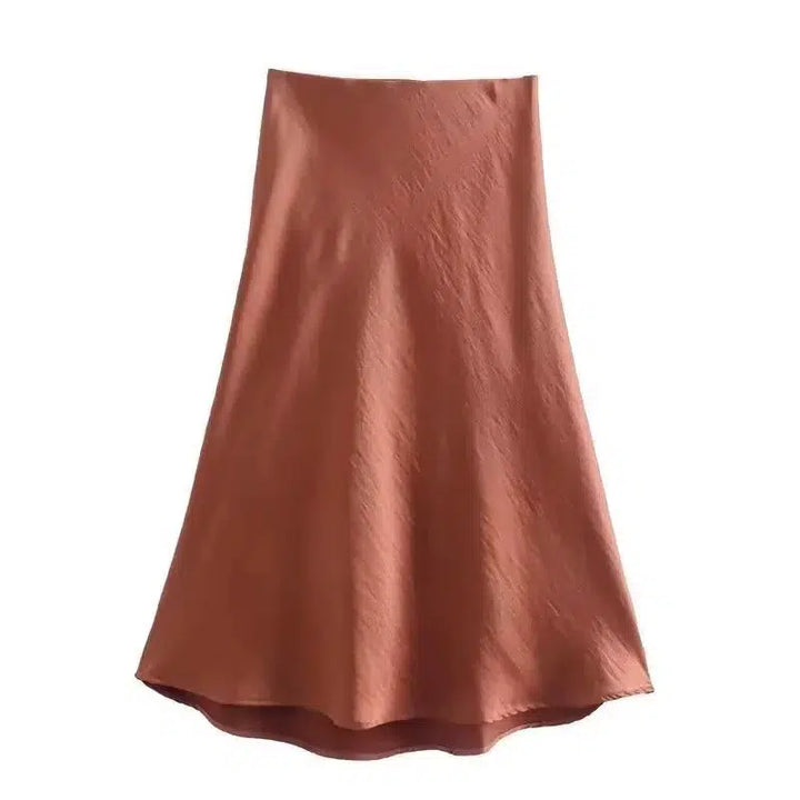 Elegant Midi Satin Skirt