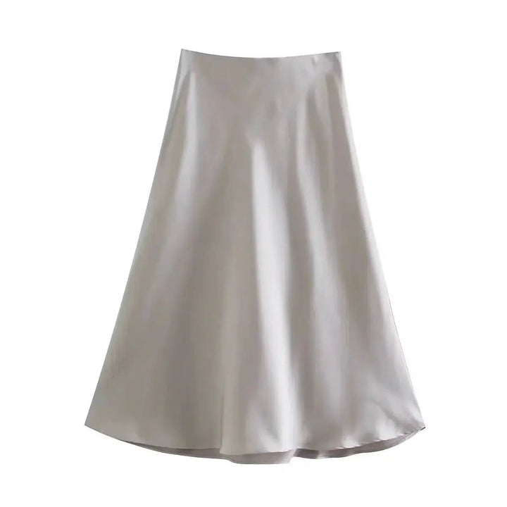 Elegant Midi Satin Skirt