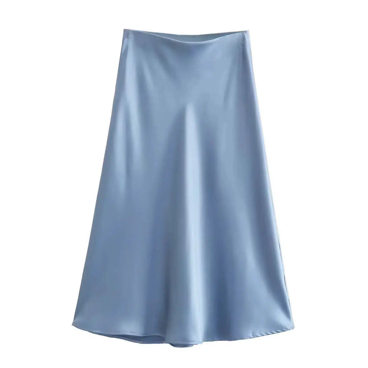 Elegant Midi Satin Skirt