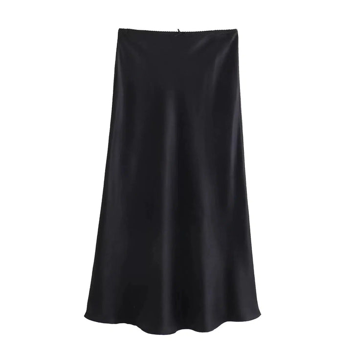 Elegant Satin Midi Skirt