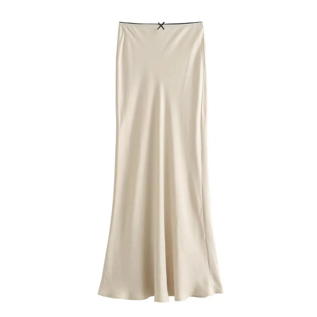 Elegant Satin Midi Skirt