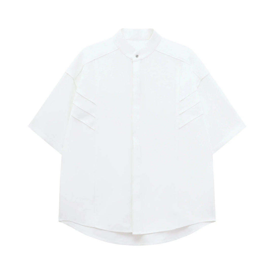 Elegant Short Sleeve Button-Down Shirt