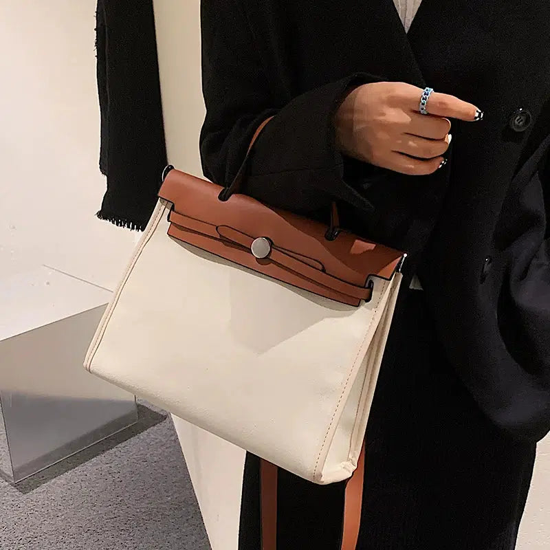 Elegant Two-Tone Shoulder Bag