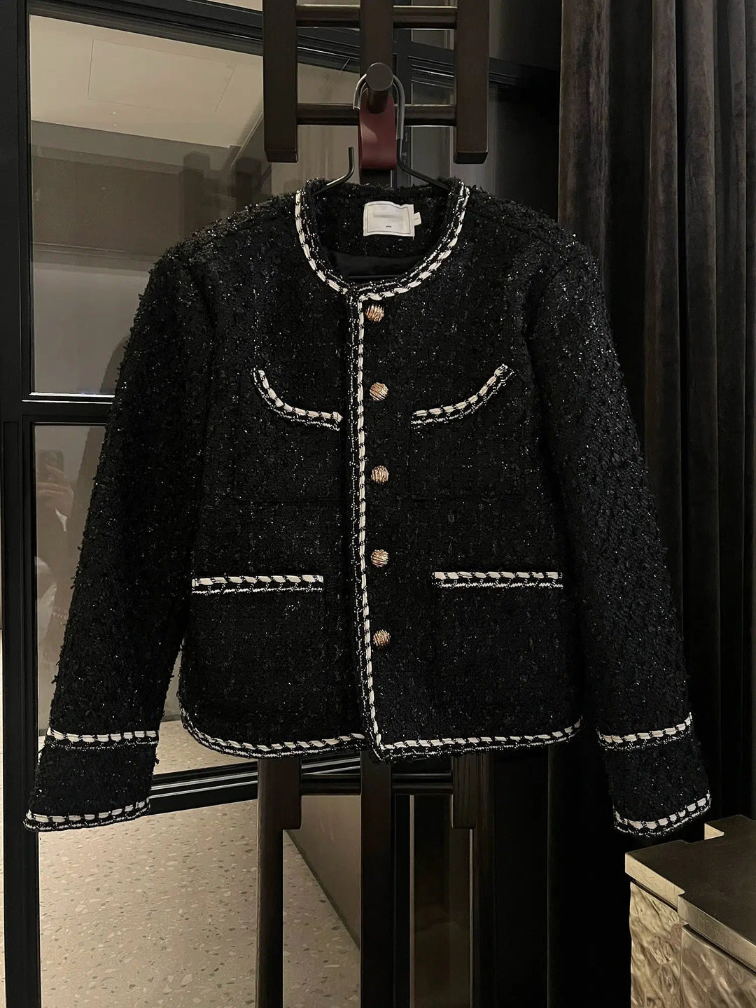 Embellished Trim Sparkling Tweed Jacket