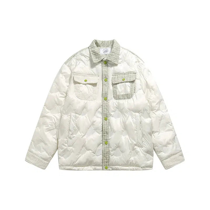 Embroidered Back Quilted Puffer Coat