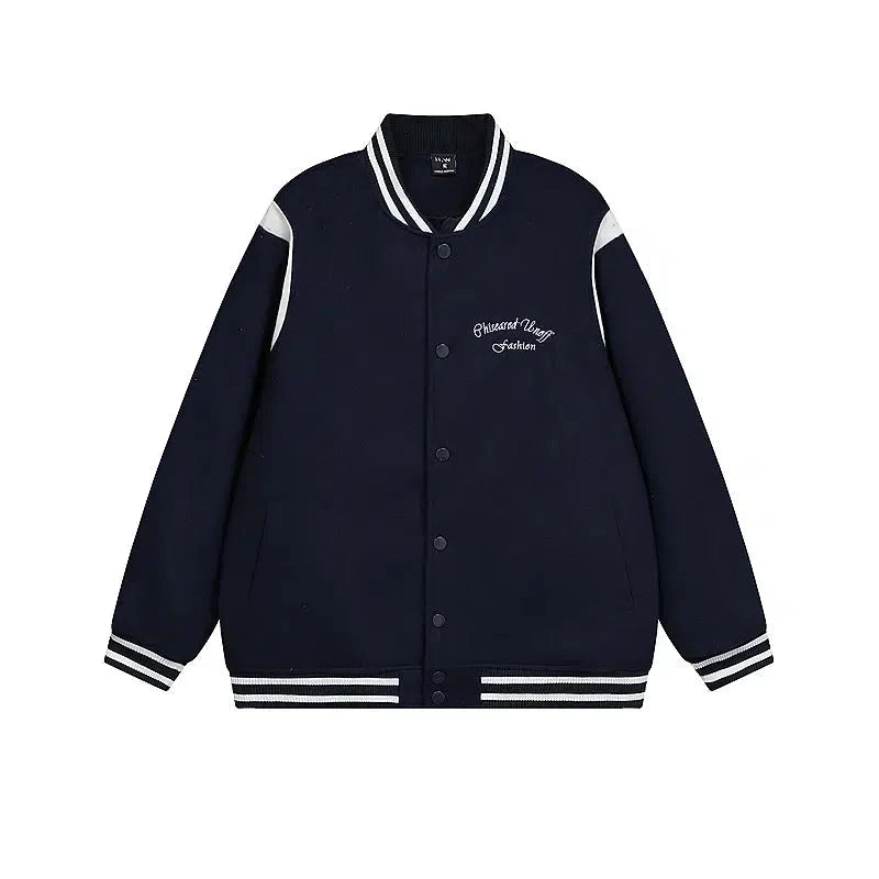 Embroidered Logo Varsity Jacket