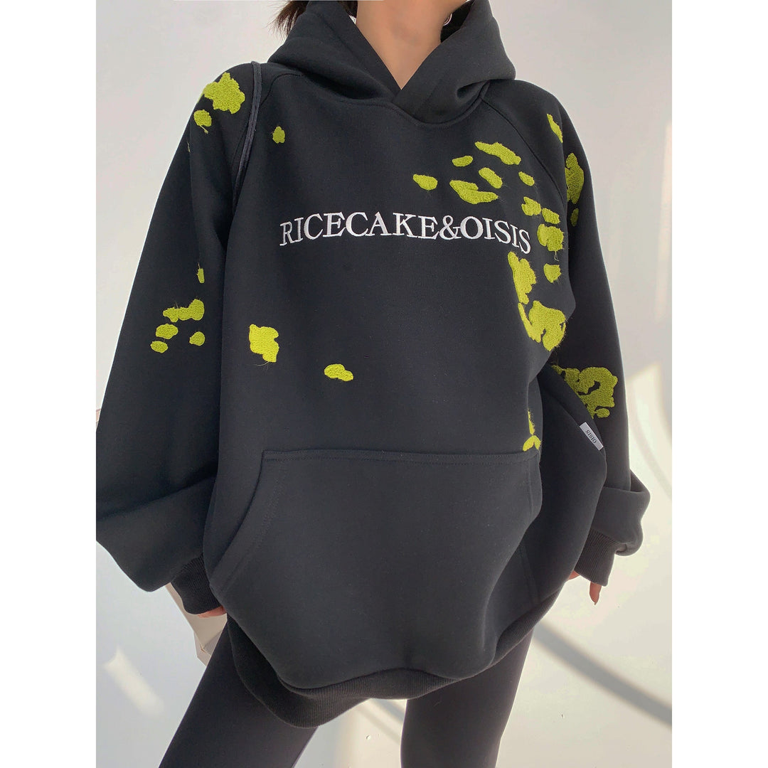 Embroidery Graphic Hooded Sweatshirt