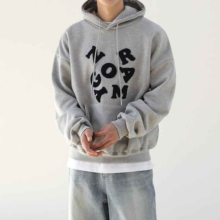 Embroidery Letter Graphic Hoodies