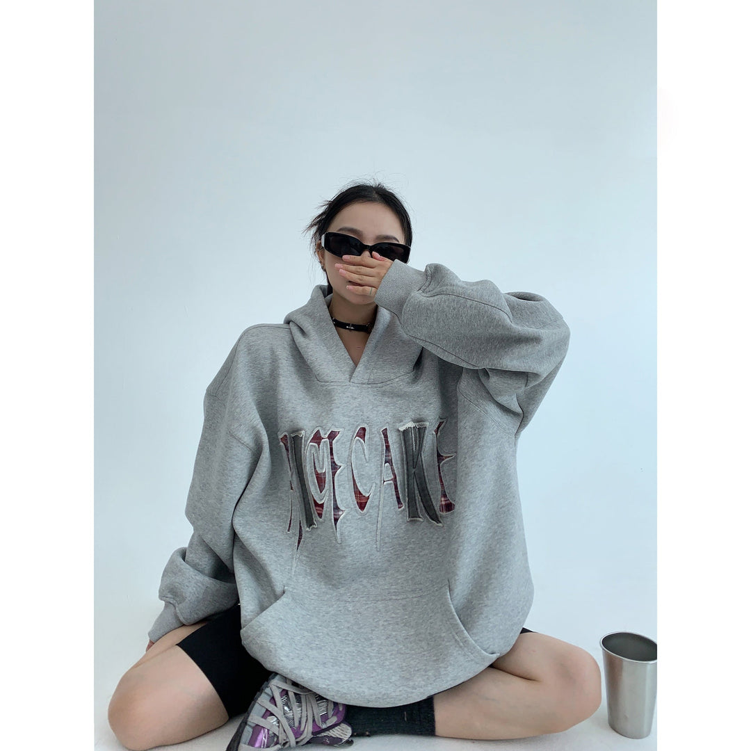 Embroidery Oversized Graphic Hoodie