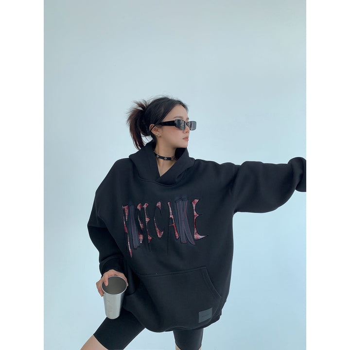 Embroidery Oversized Graphic Hoodie