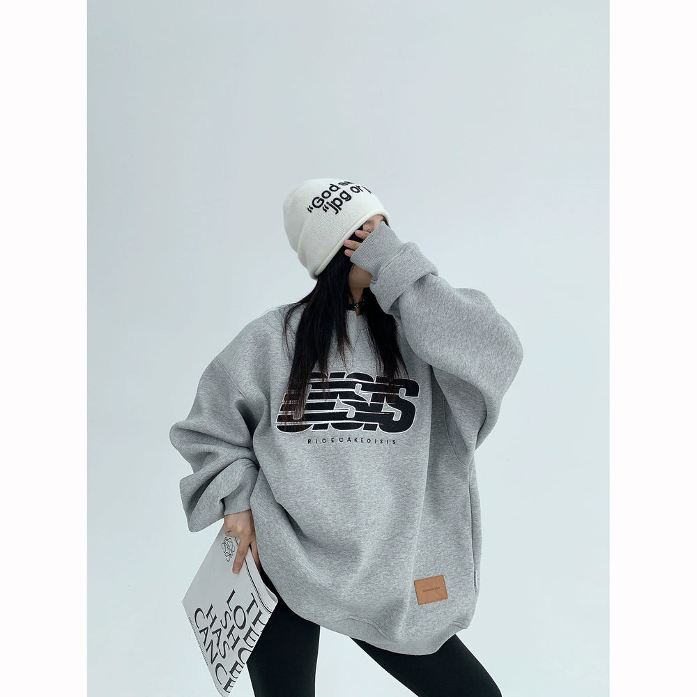 Embroidery Oversized Graphic Sweatshirt