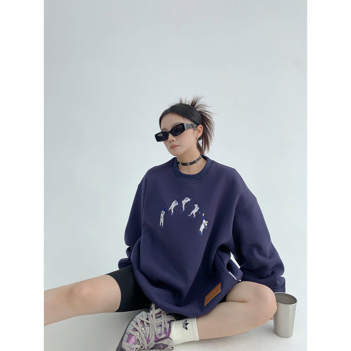 Embroidery Oversized Graphic Sweatshirt